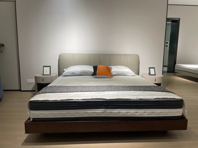 Modern Suspended Effect Wooden Double Bed