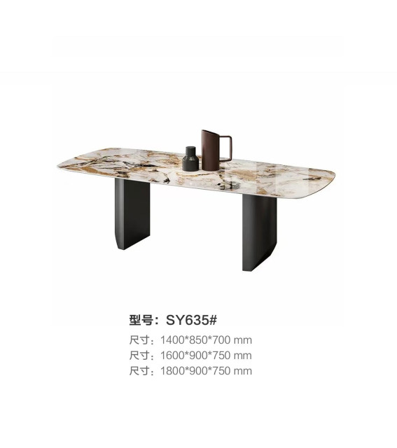 Modern Rectangular Sintered Stone Dining Table