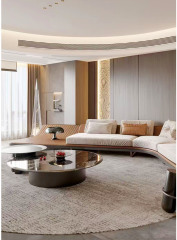 Italian Ferrari-Style Curved Leather Sofa