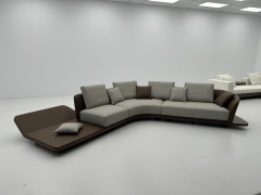 Italian Ferrari-Style Curved Leather Sofa