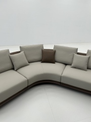 Italian Ferrari-Style Curved Leather Sofa