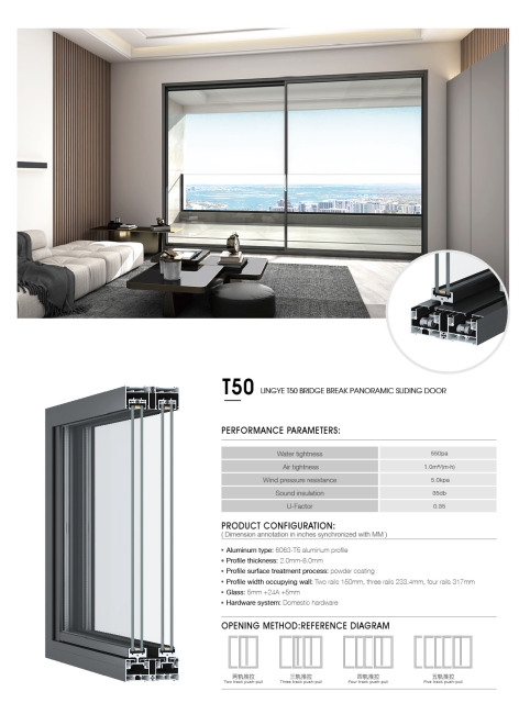 Modern Panoramic Glass Thermal Break Sliding Door