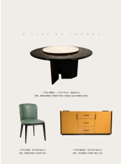 Black Star Pattern Round Dining Table and Chair Set