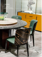 Black Star Pattern Round Dining Table and Chair Set