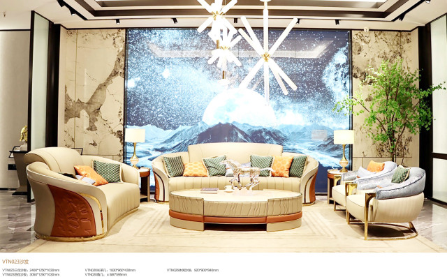 Luxury Ingot-Shaped Genuine Leather Sofa Set