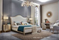 Luxury Crown Solid Wood Bed Bedroom Set