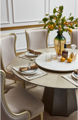 Luxury Round Dining Table and Chair Set with Turntable