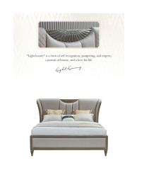 Luxury Genuine Leather and Solid Wood  Bed Set