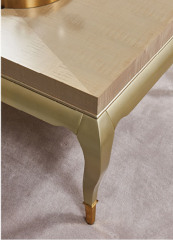 Light Luxury Leather Off-white Sofa and Table Set