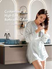 Light Gray Matte Stainless Steel Bathroom Cabinet