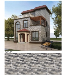 Gray Rectangular Textured Exterior Wall Tile