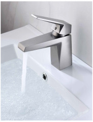 Silver Brass Basin Faucet