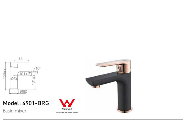 Black and Gold Basin Faucet
