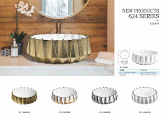 Electroplated Water Drop-Shaped Decorative Ceramic Countertop Sink