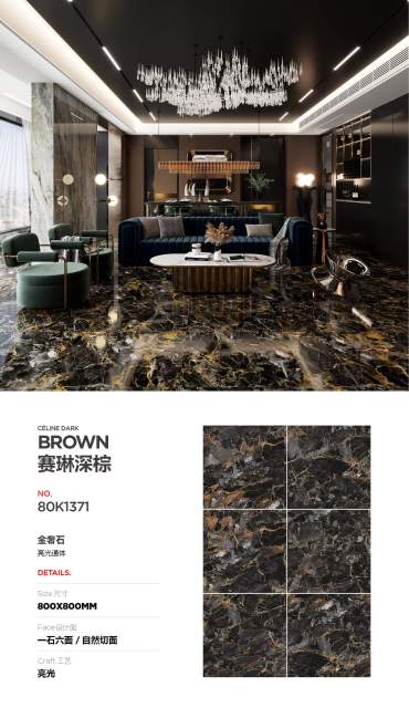Céline Dark Brown Full Polished Glazed Tile