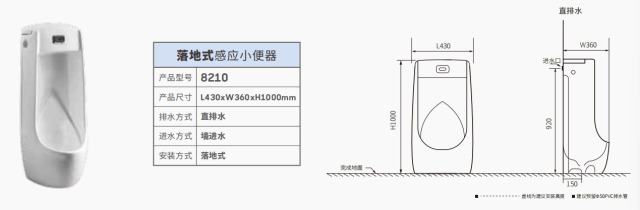 Floor-Mounted Sensor Urinal