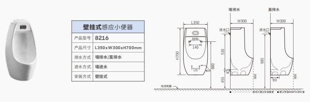 White Sensor Wall-Mounted Urinal