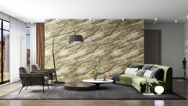 Golden Vein Cracked Marble Full Polished Tile