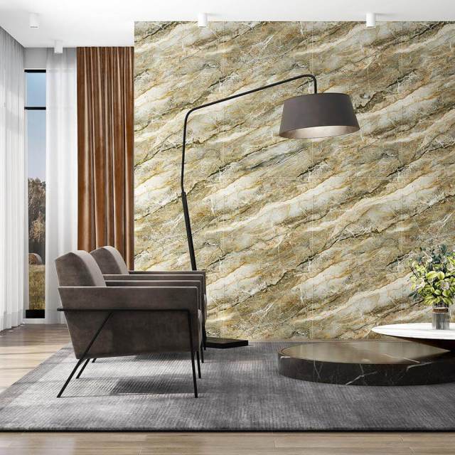 Golden Vein Cracked Marble Full Polished Tile