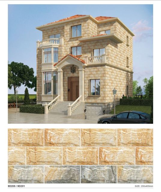 Yellow and Gray Imitation Stone Exterior Wall Tile