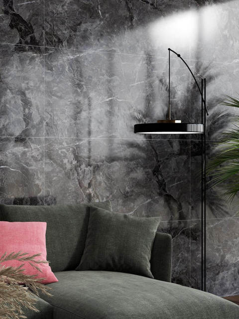 Vermeer Dark Grey Fully Polished Glazed Tile