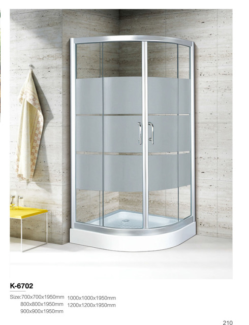 Sector-Shaped Aluminum Framed Shower Enclosure