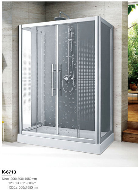 Silver Rectangular Aluminum Shower Enclosure