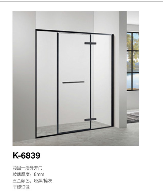 Black/Gray Stainless Steel Shower Enclosure