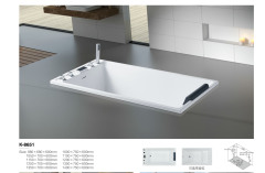 Embedded Massage White Acrylic Bathtub