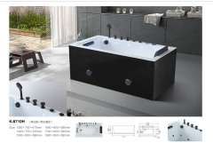 Black and White Acrylic Bathtub with Music Playback