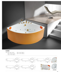 Orange Fan-Shaped Acrylic Bathtub