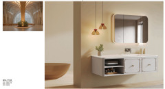 White Wall-Mounted Wooden Bathroom Mirror Cabinet