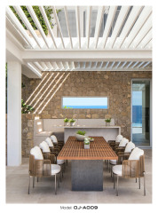 Outdoor Patio Rattan Teak Openwork Table and Chair Set