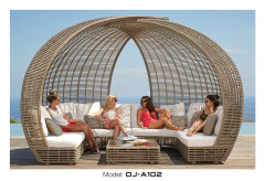 Dome-shaped Rattan Outdoor Beach Sofa Set