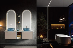 Light Gray Matte Stainless Steel Bathroom Cabinet