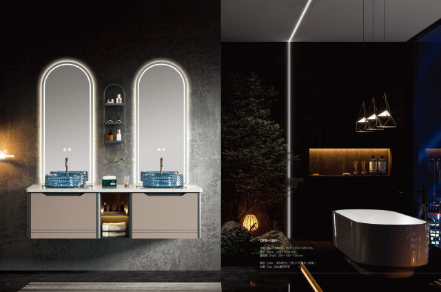 Light Gray Matte Stainless Steel Bathroom Cabinet