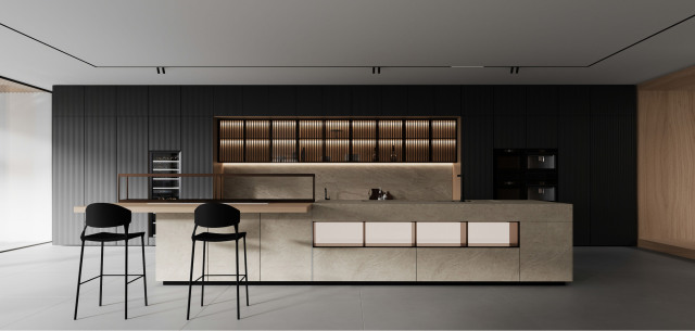 Modern Dark Gray Aluminum Cabinets