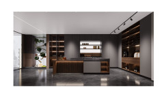 Modern Dark Gray Wood Kitchen Cabinet