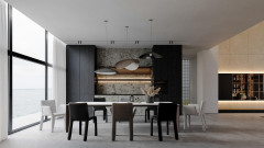 Minimalist Black Aluminum Cabinetry
