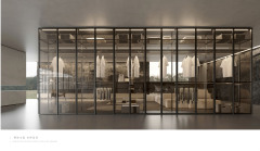 Black Aluminum Framed Glass Wardrobe