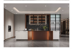 Luxury Silver Gray Wooden Kitchen Cabinet