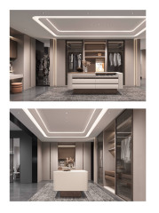 Light Luxury Light Brown Wooden Wardrobe