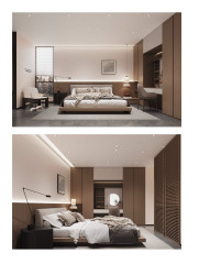 Nordic Style Dark Wood Wardrobe