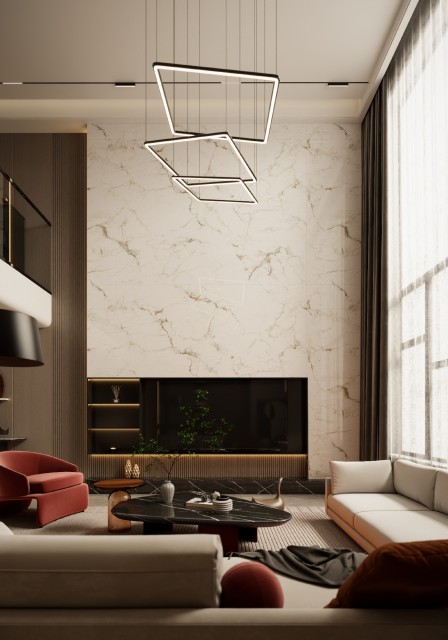 Glossy Warm Luminous Gold Porcelain Slab