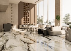 Brazilian Panda White Glossy Sintered Stone