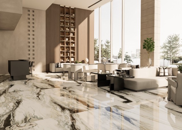 Brazilian Panda White Glossy Sintered Stone