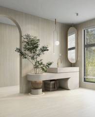 Beige Vertical Striped Rustic Tile