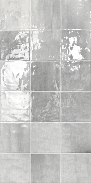 Glossy Gray Gradient Grid Wall Tile