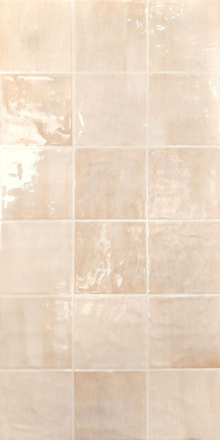 Glossy Light Orange Gradient Checkered Wall Tile