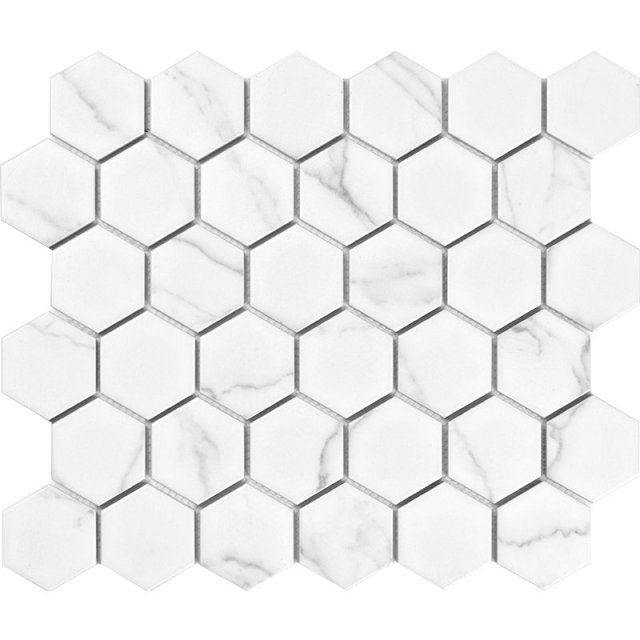 Carrara White Honeycomb Mosaic Tile